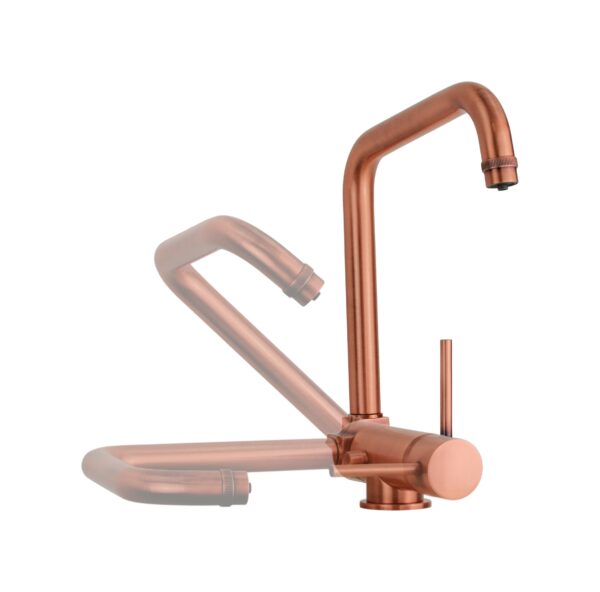 Miscelatore per lavello cucina modello canna abbattibile con sistema acqua depurata rame FILTRA