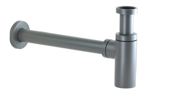 Sifone per lavabo modello cilindrico con tappo ispezione colore grigio metallizzato opaco SI0000103A1