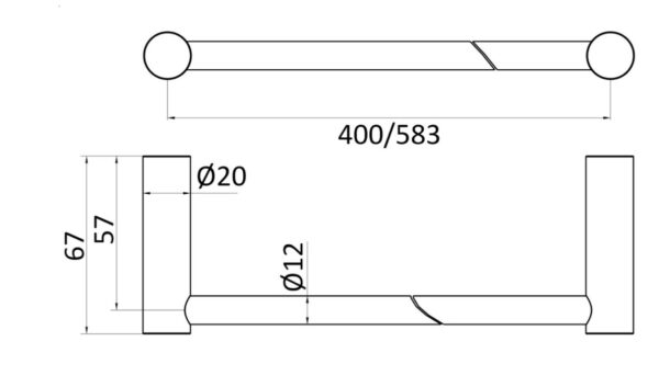 Porta salviette in acciaio inox AISI316L 40 cm AC16PS403AS - immagine 2