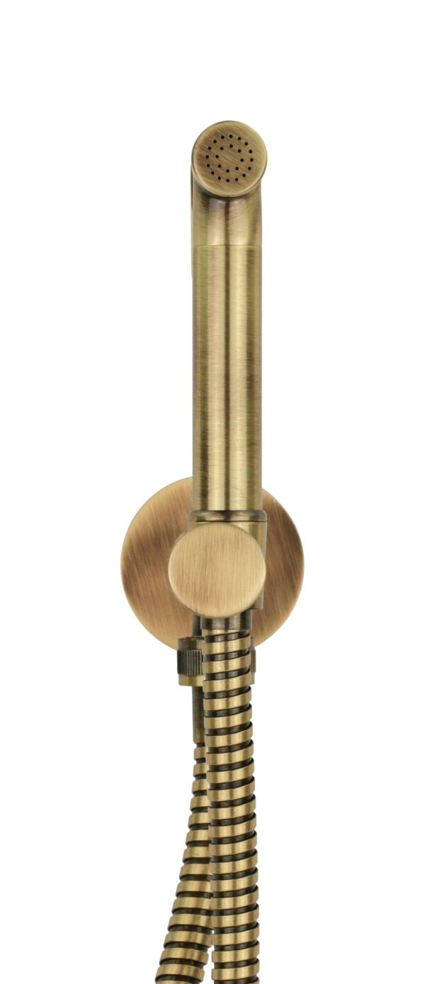 Set Idroscopino a muro con sistema on-off integrato in ottone colore bronzo spazzolato - immagine 2