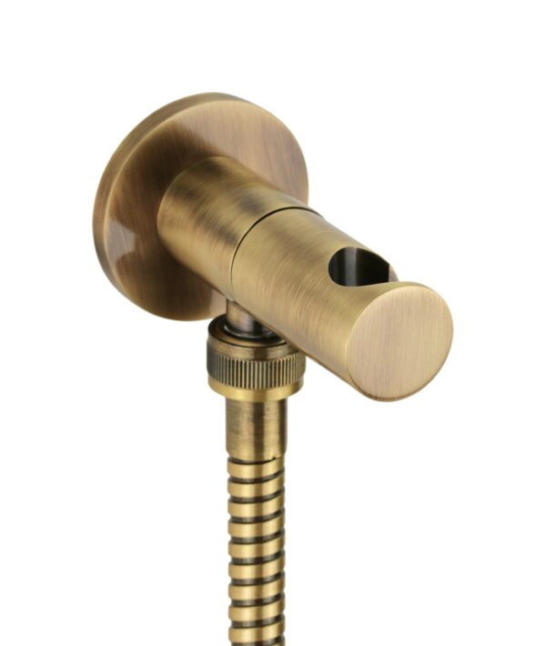 Set Idroscopino a muro con sistema on-off integrato in ottone colore bronzo spazzolato - immagine 5
