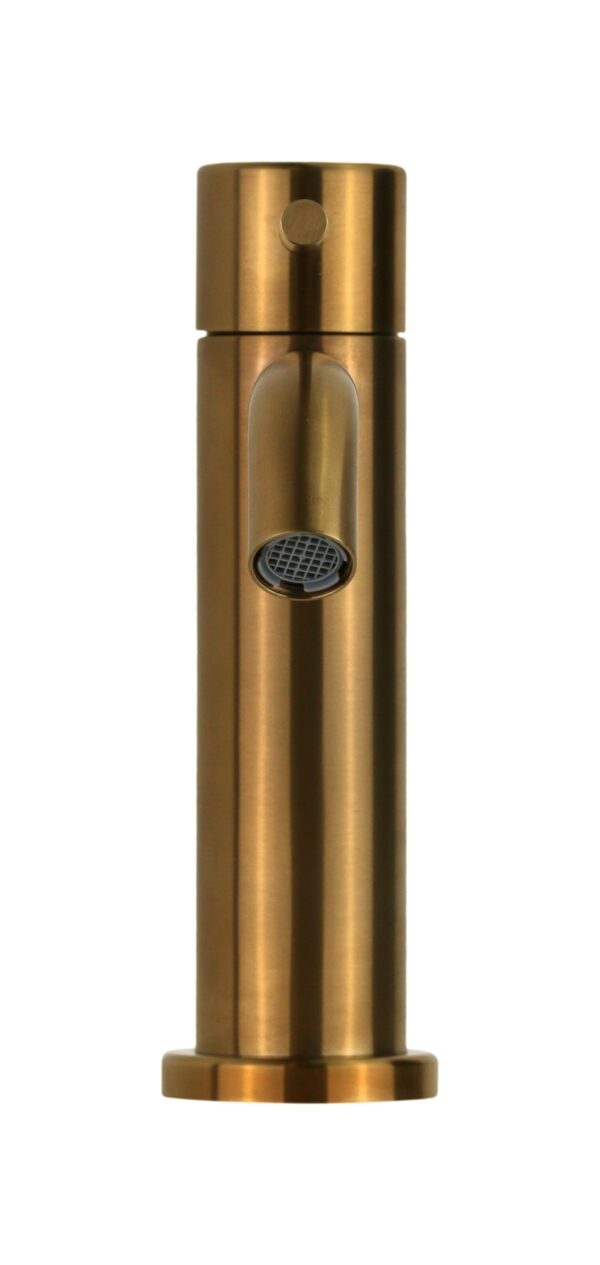 Miscelatore lavabo monoforo in acciaio PVD oro spazzolato senza piletta di scarico Pollini Marla 24100IOS - immagine 3