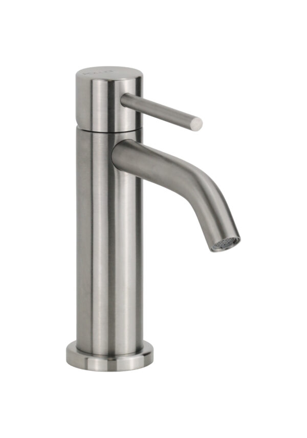 Miscelatore lavabo monoforo in acciaio inox senza piletta di scarico Pollini Marla 24100I