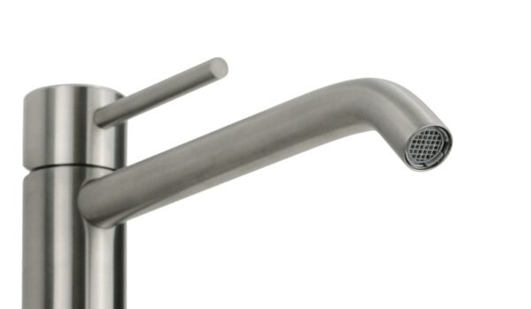 Miscelatore lavabo alto monoforo in acciaio inox senza piletta di scarico Pollini Marla 24133I - immagine 4
