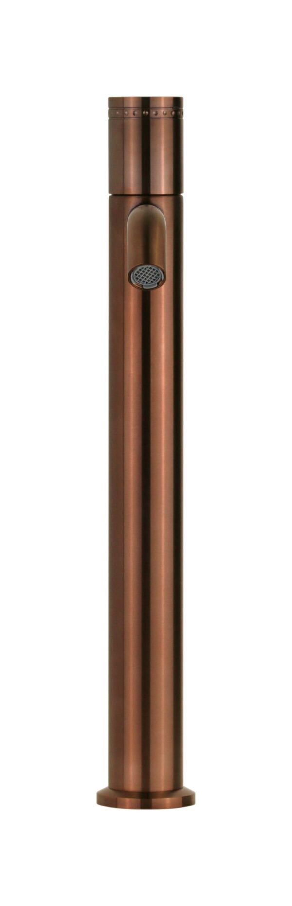 Miscelatore lavabo alto monoforo acciaio PVD rame spazzolato con maniglia luxury senza piletta di scarico Pollini Oud 25133IRA - immagine 3