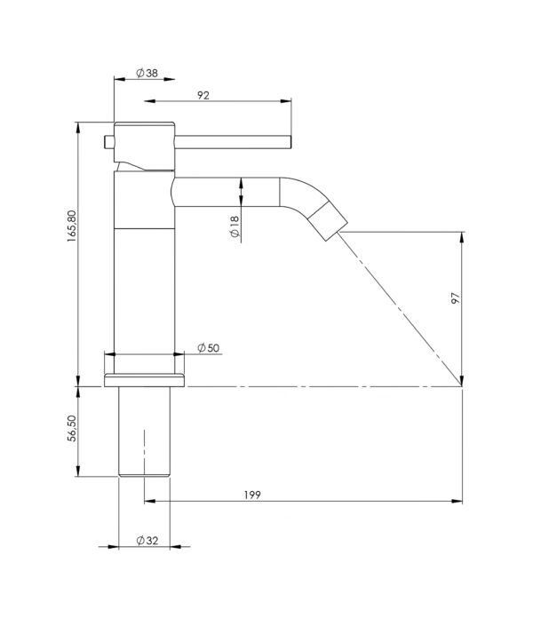 Miscelatore lavabo monoforo in acciaio inox senza piletta di scarico Pollini Marla 24100I - immagine 6