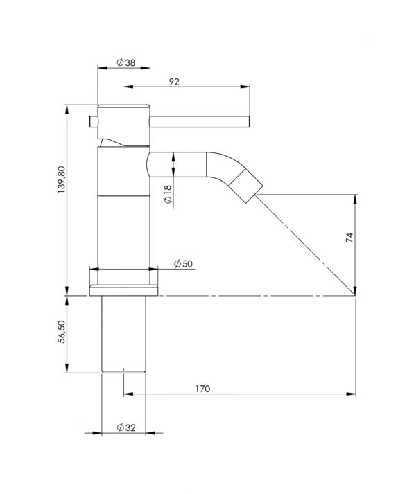 Miscelatore bidet monoforo in acciaio PVD oro spazzolato senza piletta di scarico Pollini Marla 24101IOS - immagine 6