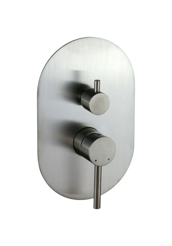Kit doccia completo modello tondo in acciaio AISI 316 con braccio doccia a soffitto Jessy Steel MY107I260AS - immagine 3