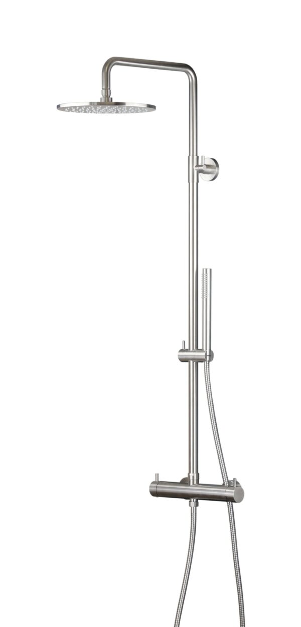 Colonna doccia modello tondo in acciaio AISI 316 con miscelatore meccanico Jessy Steel 15P1026YD0AS