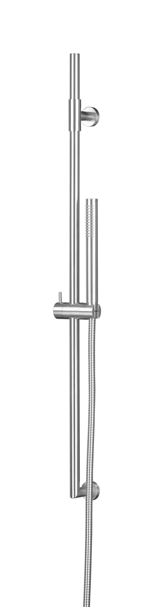 Saliscendi modello tondo in acciaio inox con doccetta monogetto e flessibile Jessy Steel SL0VY5503AS