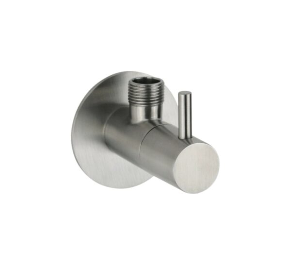 Rubinetto sottolavabo modello tondo in acciaio inox per collegamento miscelatore Jessy Steel