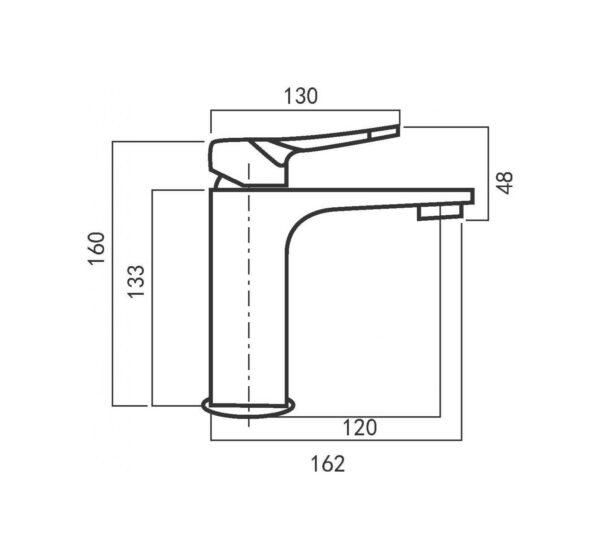 Miscelatore lavabo monoforo con leva inclinata e piletta di scarico clic-clac Pollini Kora MXLAMCLMCCR - immagine 6