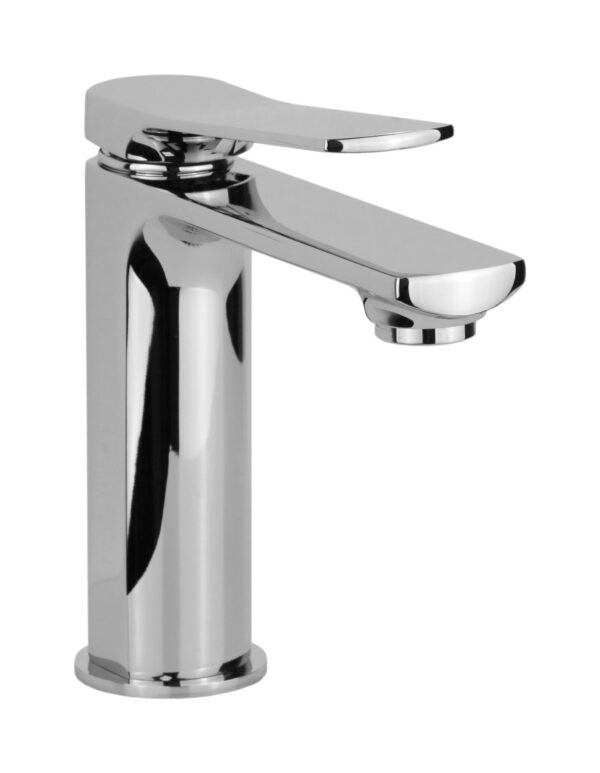 Miscelatore lavabo monoforo con leva inclinata e piletta di scarico clic-clac Pollini Kora MXLAMCLMCCR
