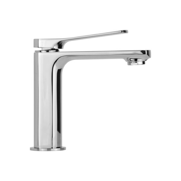 Miscelatore lavabo monoforo con leva inclinata e piletta di scarico clic-clac Pollini Kora MXLAMCLMCCR - immagine 3