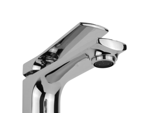 Miscelatore lavabo monoforo con leva inclinata e piletta di scarico clic-clac Pollini Kora MXLAMCLMCCR - immagine 5